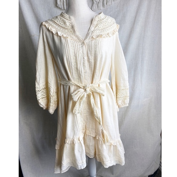 Cleobella Evie Taisha Mini Dress in Cream Size Small NWT - Picture 2 of 11